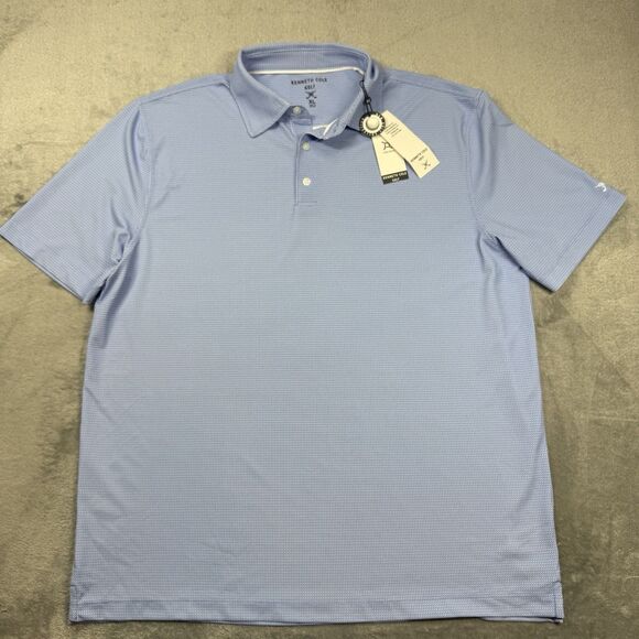 Kenneth Cole Golf Polo Men’s XL Blue Polyester Short Sleeve Stretch Performance - Picture 1 of 9